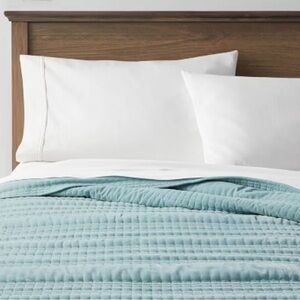 Threshold Lofty Velvet Turquoise Quilt